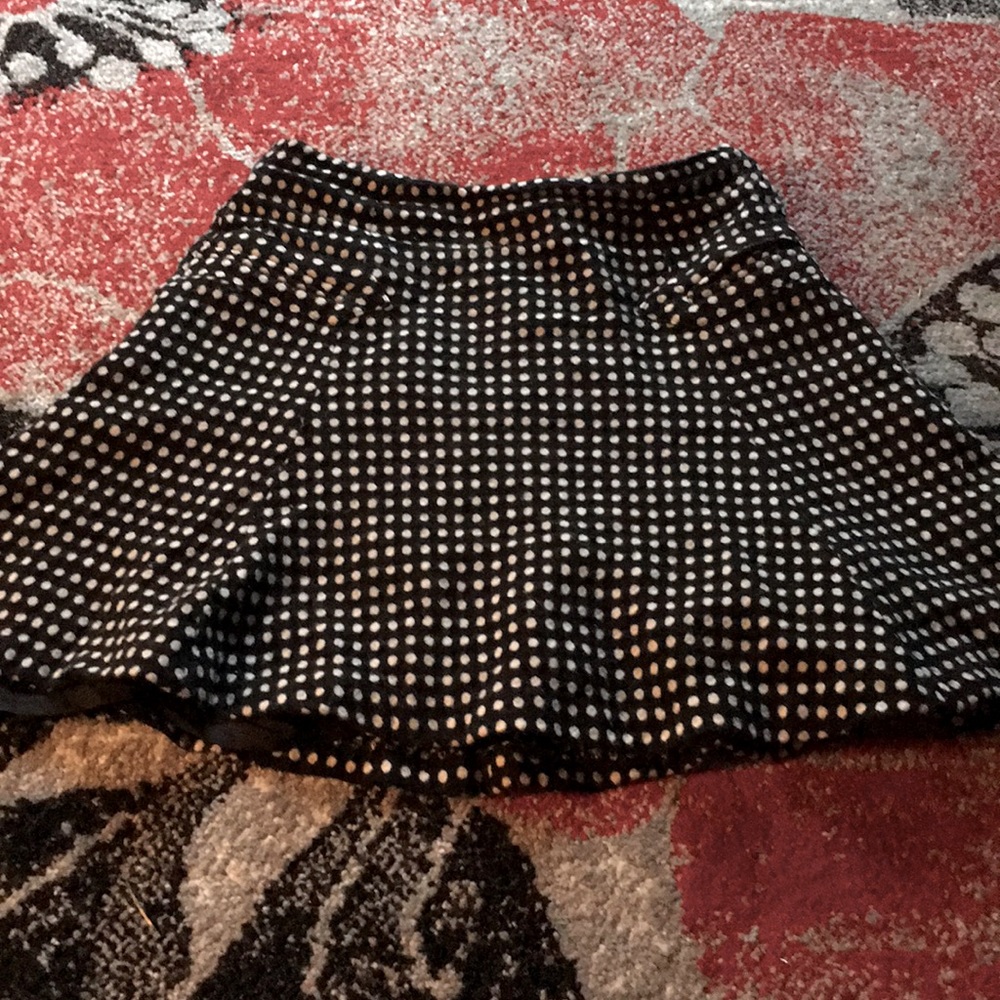 Wool, Rayon. Polka dot skirt.